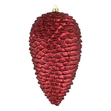 Vickerman 7" Pinecone Christmas Ornaments in Matte/Glitter Wine Red (Set of 4)