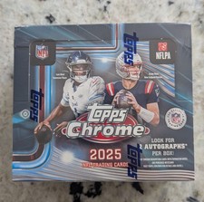 2025 Topps Chrome NFL Football Jumbo Hobby Box - Factory Sealed - 2 Autos