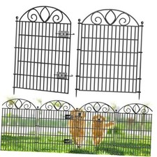 10 Panels No Dig Tall Garden Fence with 10 Panels-22 ft L X 34 in H with Gate