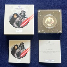 2023 STAR WARS DARTH VADER PALPATINE 50P SILVER PROOF COIN ROYAL MINT 3C105