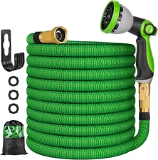 Garden Hose 25FT, Upgraded Expandable Water Hose with 10 Function Sprayer Nozzle