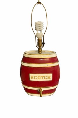 Festive British Ceramic Spirit Barrel Lamp