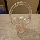 RARE Fenton Art Glass Dusty Rose Opulence Pink Diamond Lace Mini Basket