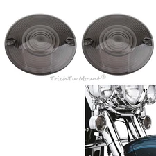 2x Flat Style Smoke Turn Signal Light Covers For Harley Electra Tour Glides Road