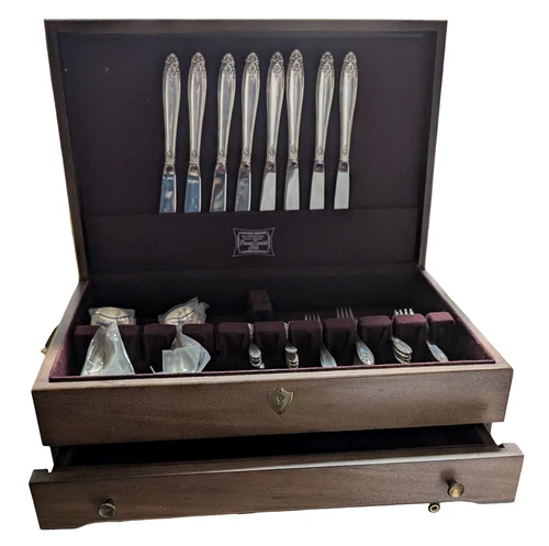 International Sterling Silver Prelude wooden Chest w/drawer ONLY NO FLATWARE