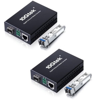 A Pair of Gigabit Single Mode LC Fiber Media Mode: 20km, 2 Packs 