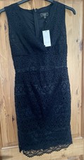 Lipsy London Black Fitted Dress Size 12 Brand New With Tags