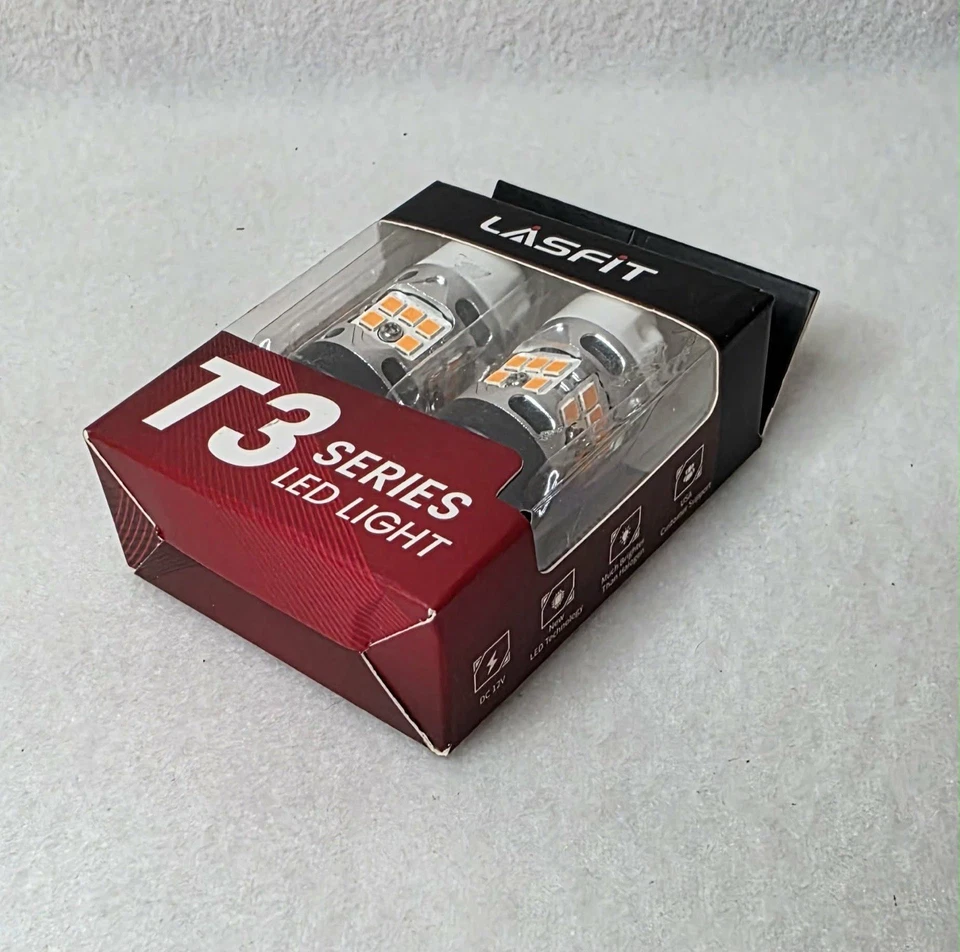 LASFIT Amber 7443/7440 LED Front Turn Signal Light Bulbs No Hyper Flash Canbus - Image 4 of 4