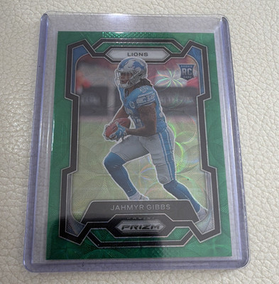 Panini 2023 Prizm Rookies Jahmyr Gibbs RC Green Scope #331 21/75 Lions
