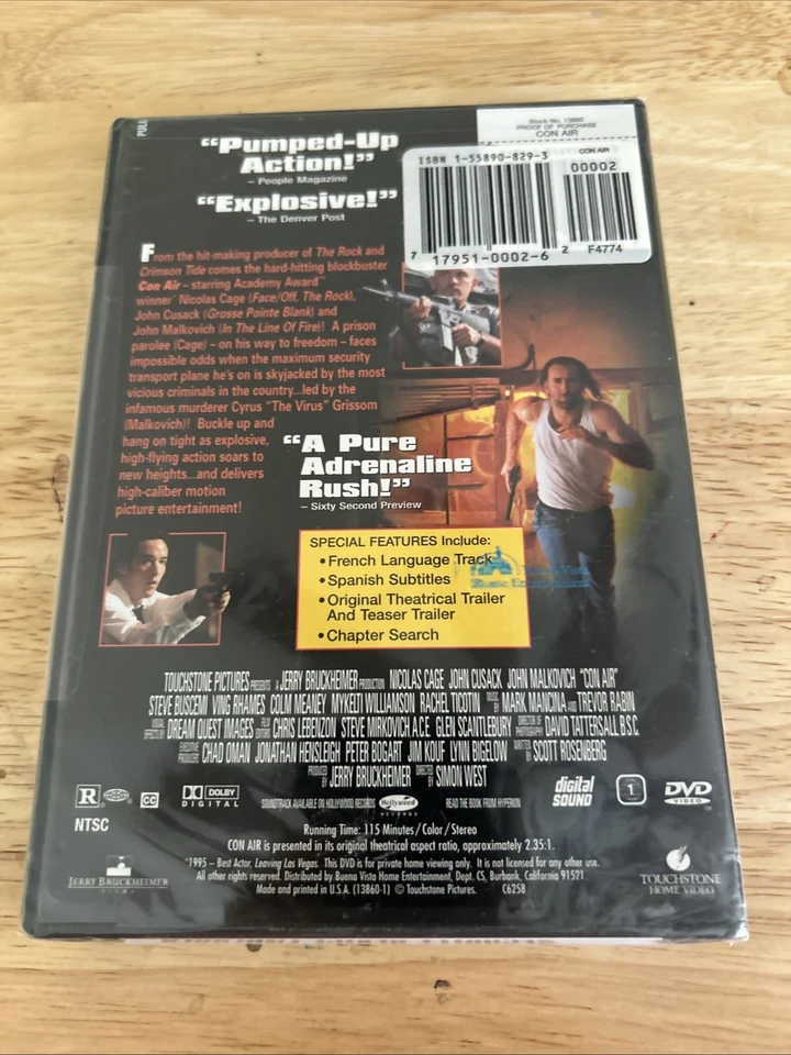 CON AIR  (DVD)Nicolas Cage John Cusack John Malkovich - NEW Authentic US Release - Image 2 of 4
