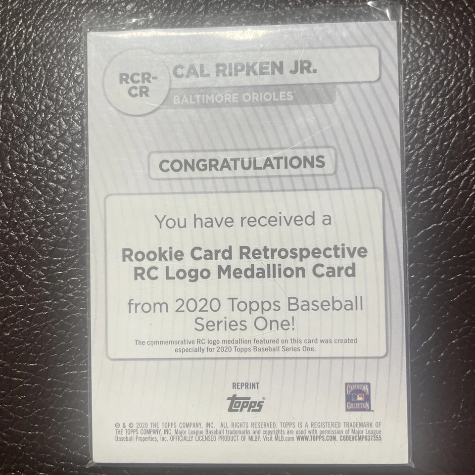 2020 Topps - Rookie Card Retrospective Logo Medallions Cal Ripken #RCR-CR - Image 2 of 2