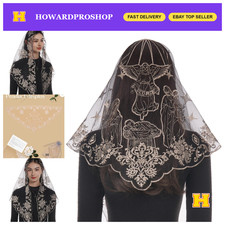 Elegant Camellia Lace Catholic Mantilla Chapel Veil for Women - Perfect for Mass