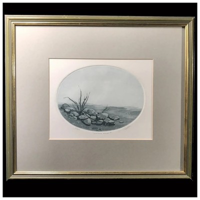 Water s Edge - Original signed Etching by Ann Tuttle, Framed & Matted