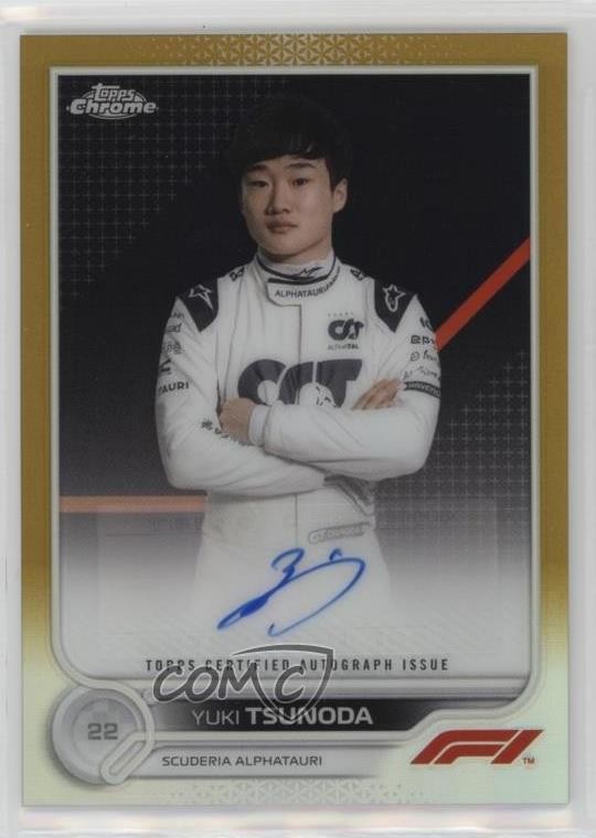 2022 Topps Chrome Formula 1 Gold Refractor 28/50 Yuki Tsunoda #CAC-YT Auto 0v2h