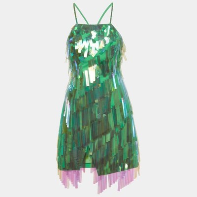 green emerald velvet dress The Attico // Rectangular Sequin Rue Mini Dress – VSP Consignment main image 1