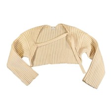 Le Lis Collection Ribbed Knit Shrug Bolero Sweater Cream Size M