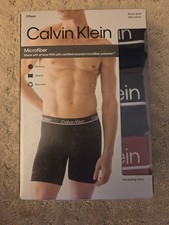 Calvin Klein New 3Pack Boxer Brief Microfiber Extra Large XL Size, Wicking