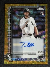 Tim Elko 2025 Topps Chrome Update Gold Wave RC Autograph /50 Auto White Sox