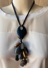 Vintage Statement Necklace Stone Look Beads W...
