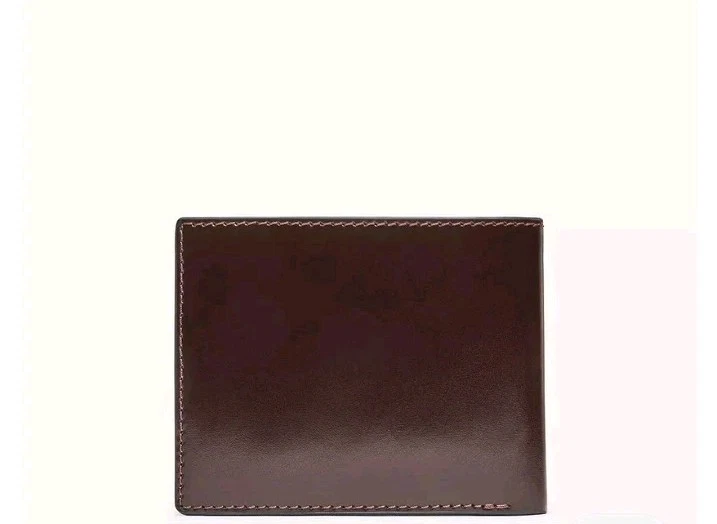 Cartera plegable de cuero sintético borgoña Fossil para hombre - Todas Foto 3 de 4