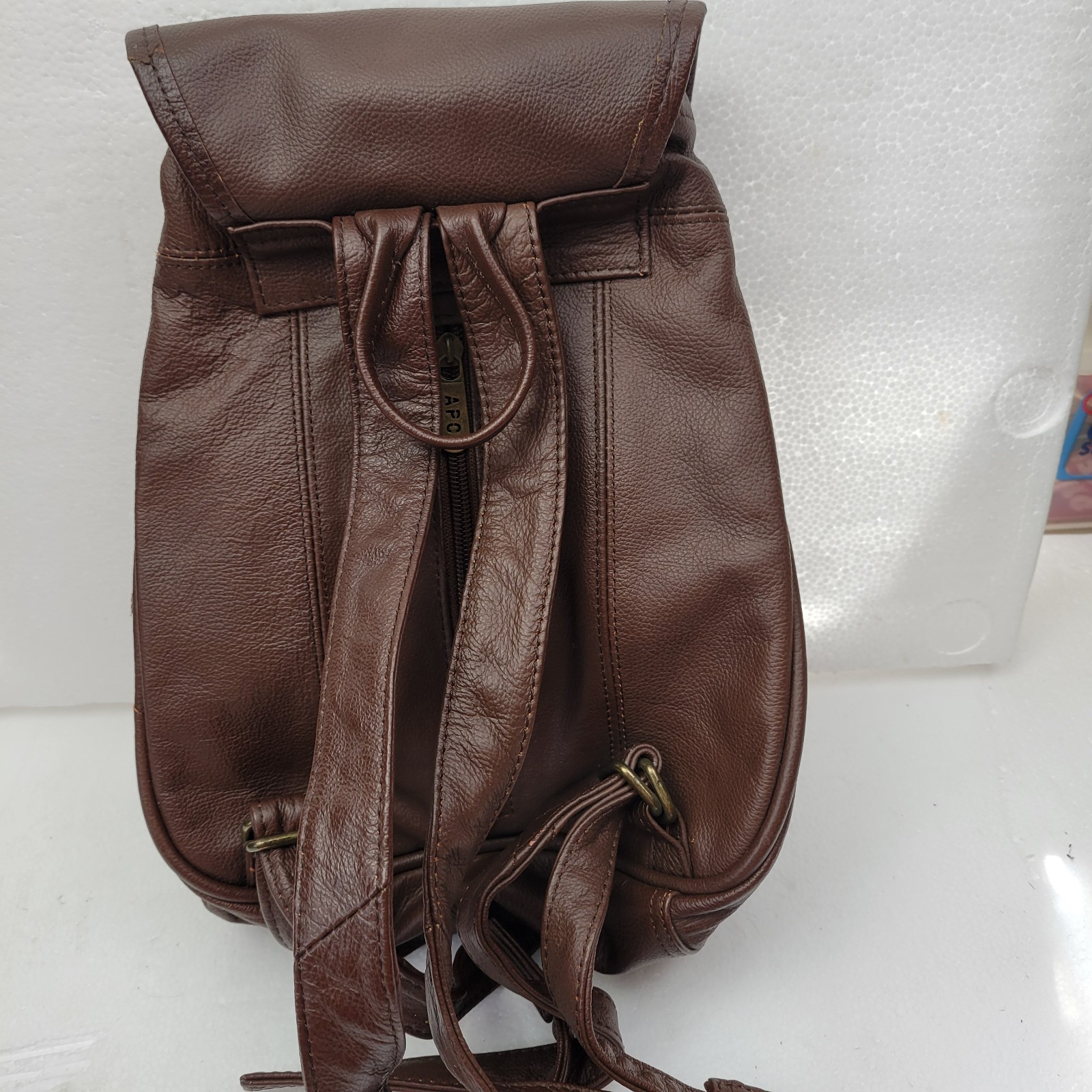 Ameri Leather Backpack Brown Drawstring Flap Buck… - image 5