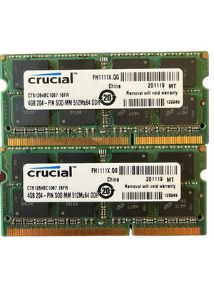 Crucial PC3-8500 8GB SODIMM (4GBx2)