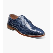 Stacy Adams Talamanco Bike Toe Oxford Animal Print Blue 25788-400