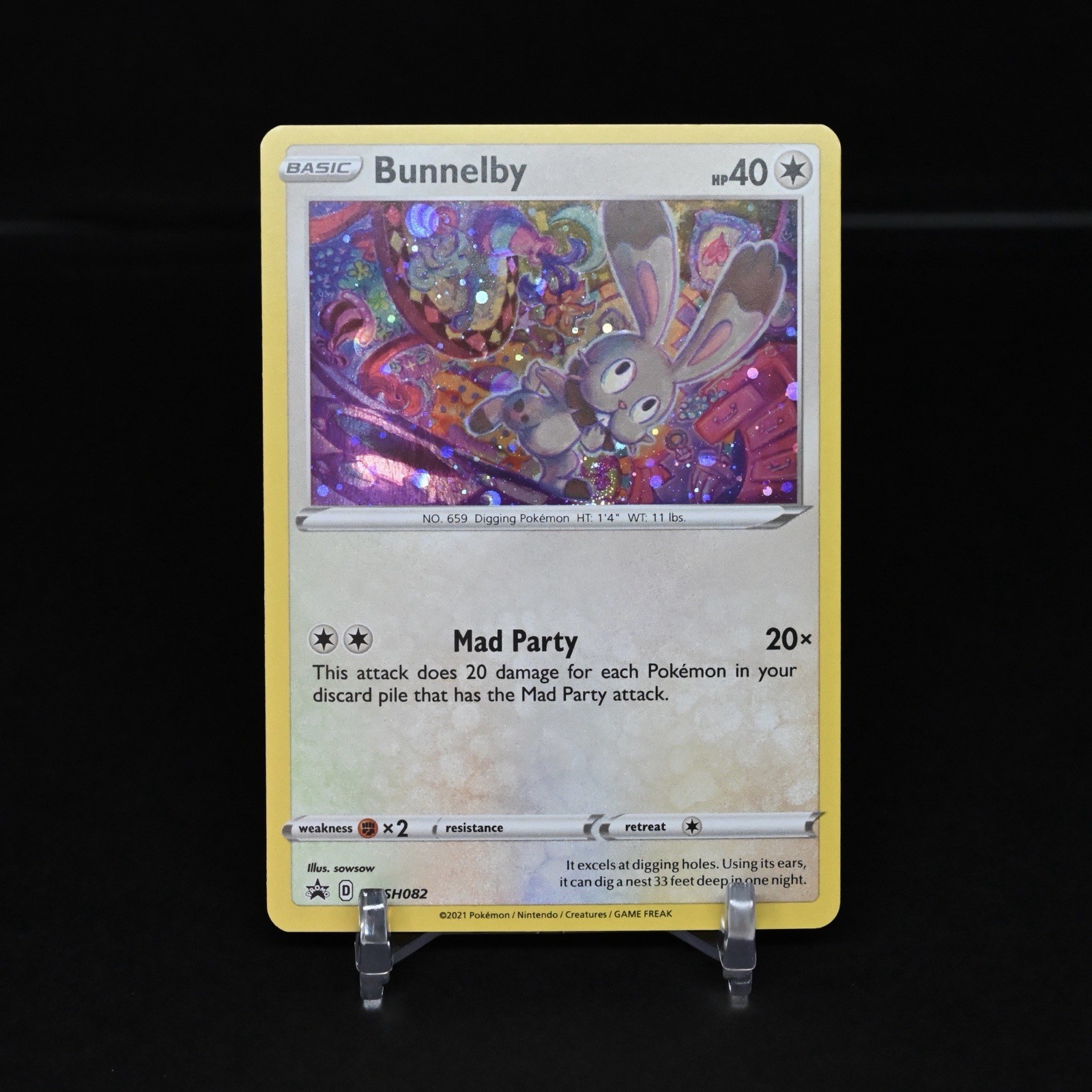Bunnelby SWSH082 Holographic Black Star Promo Pokemon TCG Near Mint