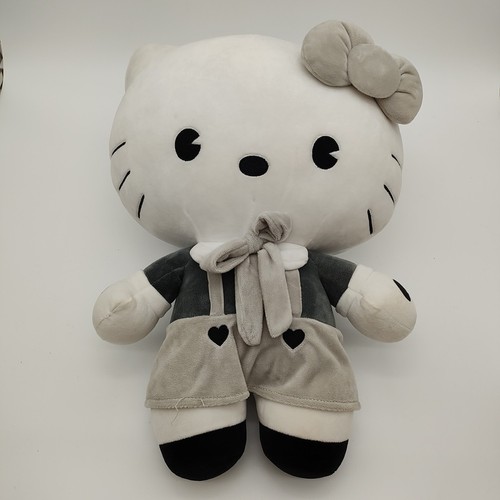 Hello Kitty Monochrome Retro 18" Plush Black Gray White Sanrio