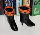 Vintage Barbie Clone Boots Honey West Doll orange Leopard Trim stamped Japan
