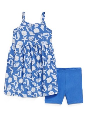 New Old Navy Two Piece Mermaid Beach Dress & Bike Shorts Outfit Size 3T NWT