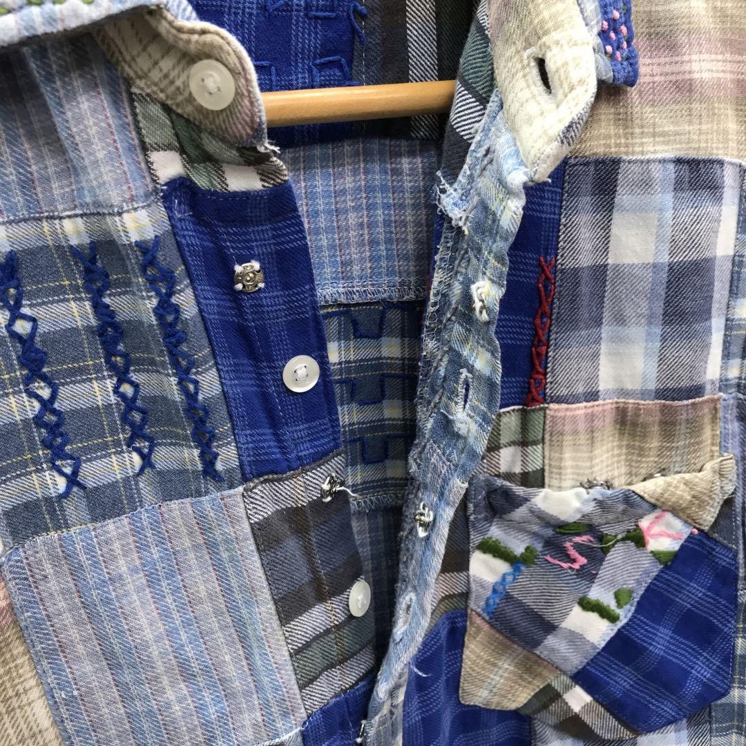 Real Thing Sashiko Embroidered Patchwork Madras C… - image 8