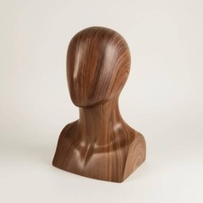 Wood Look Mannequin Head Linen Textured Surfa...