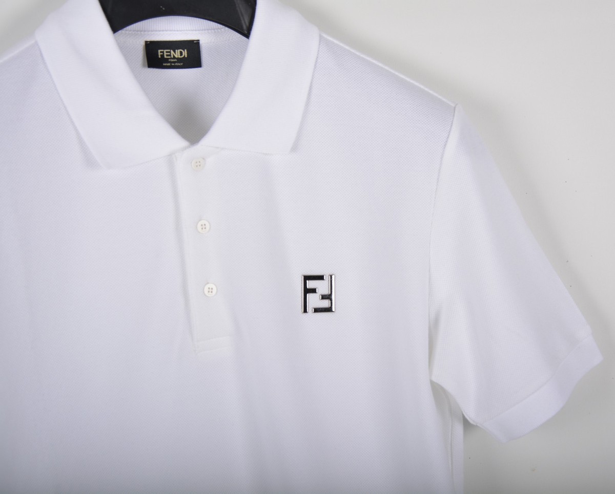 FENDI アイボリー ポロシャツ FENDI アシンメトリー ポロシャツ