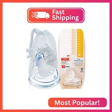 BityBean - NUK Nipple Replacement Spouts, Clear Silicone, Pack of 10 with Dishwa