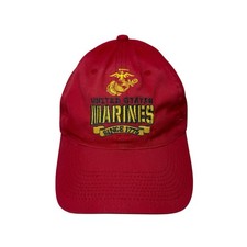 United States Marines Hat Cap Red Strapback Adjustable Embroidered Military