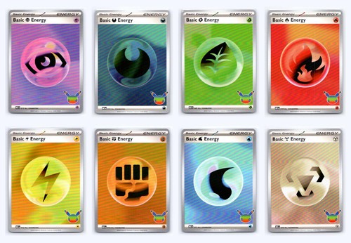Pokemon Basic Energy Holofoil 30th Celebration - All 8 Energy Types
