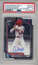 2024 BOWMAN DRAFT CHRISTIAN MOORE CHROME PROSPECT AUTO PSA 10