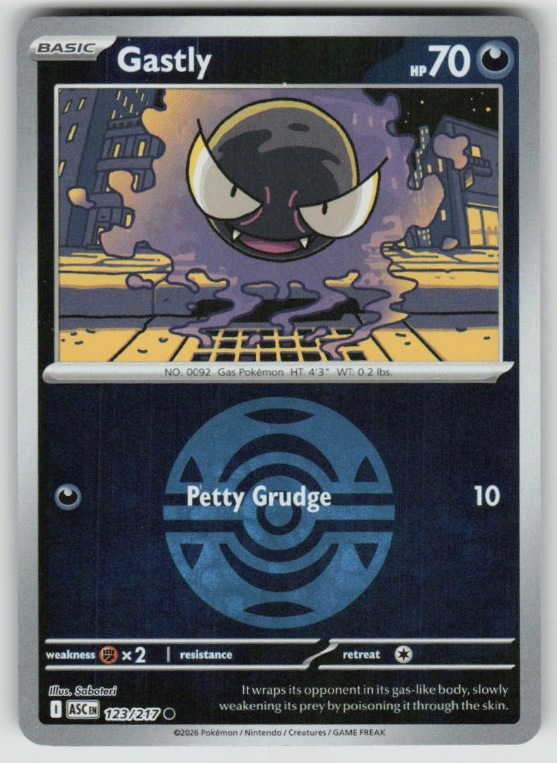 Pokemon Gastly (Dusk Ball) 123/217 ME: Ascended Heroes Reverse Holofoil