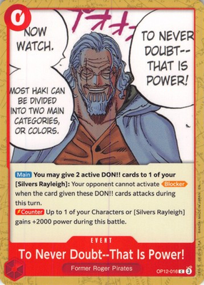 #ad #ad One Piece TCG To Never Doubt That Is Power OP12 016 $0.99