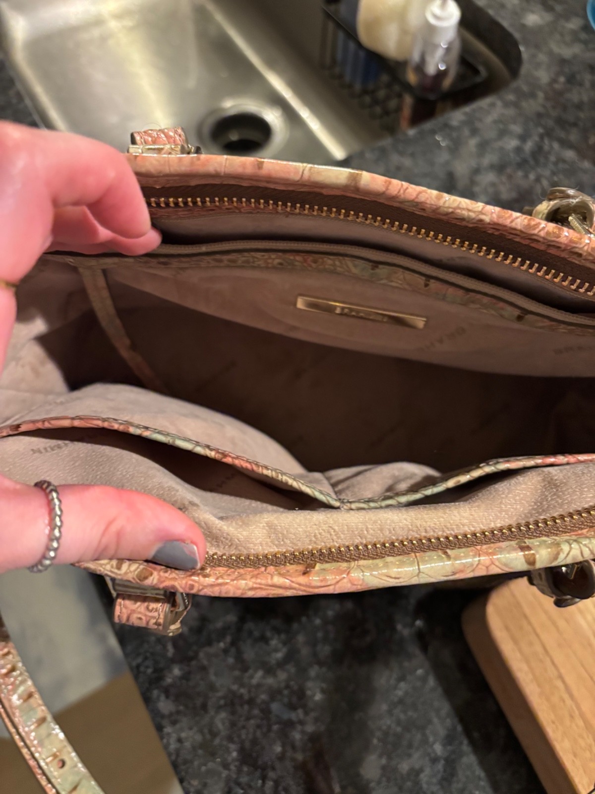 Brahmin Asher Truffle Python Genuine Leather Bag … - image 4