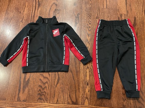 NIKE Air Jordan Jumpman 2-Piece Track Suit Size 18 Months - Black & Red - Picture 2 of 9