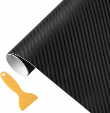 Carbon Folie Auto, 3D Selbstklebend Autofolie aus Vinyl mit Kunststoffschabern,