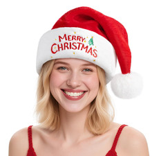 Christmas Hat, Santa Hat Holiday for Adults Unisex Velvet Comfort Extra Thicken