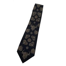 USED Tie Jean Paul GAULTIER HOMME Tie Silk BLK All Over Pattern Men's Japan