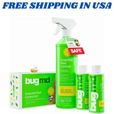 BugMD Flea Tick Control Kit 2 Concentrates Spray Bottle Dog Cat Home Refill New
