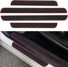 4x For Audi Accessories Red PVC Rubber Car Door Scuff Sill Cover Panel Protector