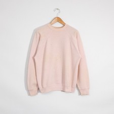 Vintage 80s Tultex Blank Raglan Sweatshirt Large - Distressed Crewneck Thrashed