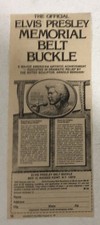 1977 Elvis Presley Memorial Belt Buckle Vintage Print Ad Advertisement pa16