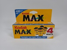 Kodak MAX 400 Film 35mm 4 Rolls 24 Exp Each Expired 09/2001